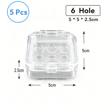 Dental Veneer Membrane Box with Film Transparent Denture Storage Box with 6/16 Hole for Small Crown Dentistry Materials Tools