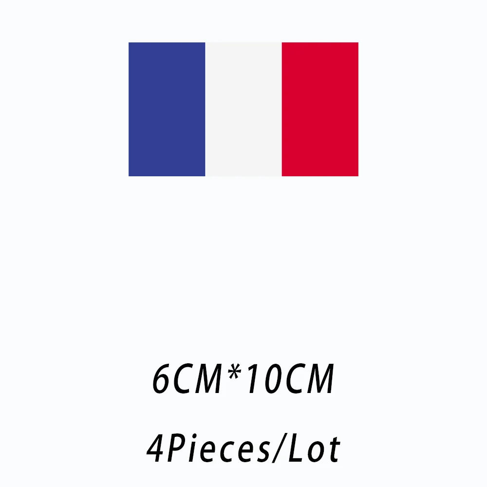 4PCS/Lot Flag For World Countries Heat Adhesive Thermal Transfers Iron On Patches For Ironing Clothing Fusible T Shirt Stickers