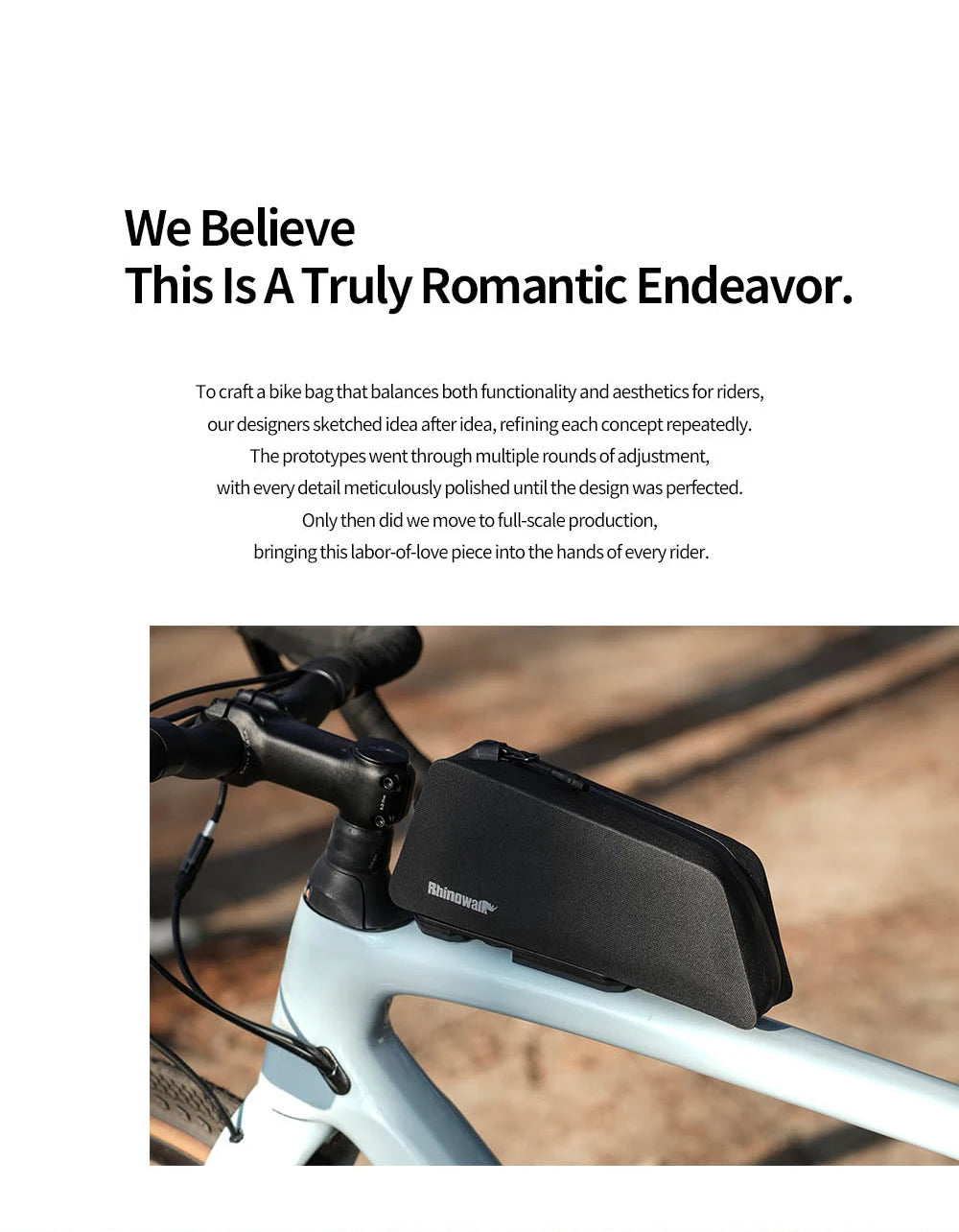 Rhinowalk Bicycle Front Top Tube Bag With Quick Release System & Internal Support Panel Waterproof Bike Cycling Frame Pack