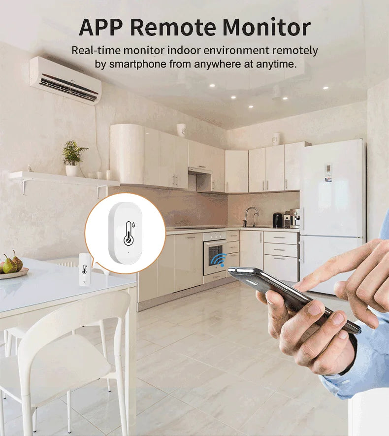 Tuya Zigbee Temperature Humidity Sensor SmartLife Remote Monitor For Smart Home Workwith Tuya Zigbee Hub