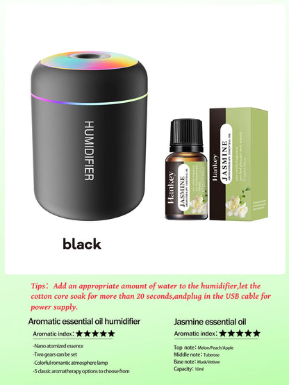 180ML Mini Air Humidifier USB Electric Aroma Diffuser Essential Oil Purifier Aromatherapy Mist Maker Lights For Car Home Bedroom