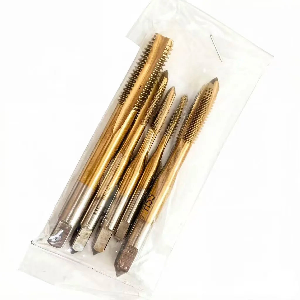HSS Titanium Coating Screw Tap Drill Bit M2 M2.5 M3 M3.5 M4 M5 M6 M8 M10 M12 Metric Straight Flute Thread Tap Hand Tools