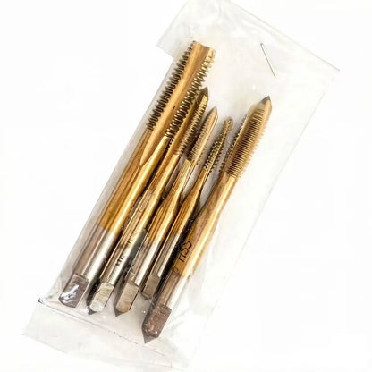 HSS Titanium Coating Screw Tap Drill Bit M2 M2.5 M3 M3.5 M4 M5 M6 M8 M10 M12 Metric Straight Flute Thread Tap Hand Tools
