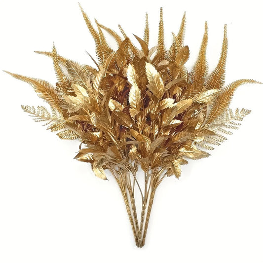 Luxury Golden Artificial Flower Arrangement Floral Display with Golden Leaves,for Christmas, Indoor Decor for Home Decorations