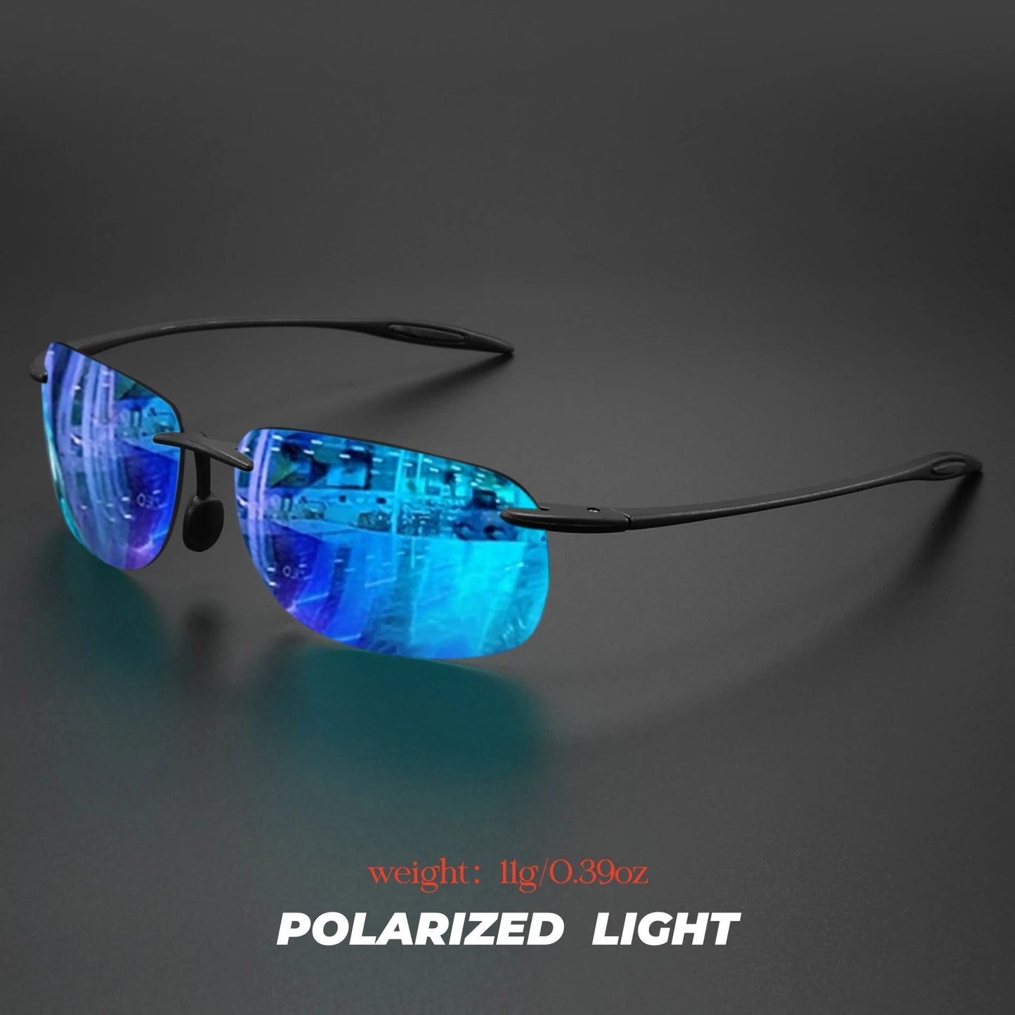 3PCS Ultra Light 11g TR90 Frameless Polarized Sunglasses - Flexible & Comfort Fit, Square Shape for Driving, Fishing, Outdoor