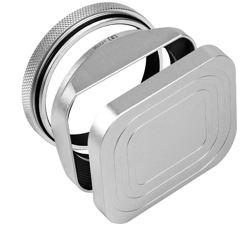 Square X100VI Shading Hood Compatible With Fujifilm X70 X100S X100T X100 X100F X100V Lens Filter Adapter Ring Metal Mount