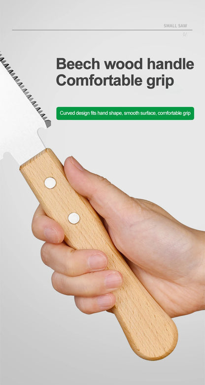 Japanese Style Hand Saw with Non-slip Wooden Handle Pull Type Flexible Flush Cut Woodworking Cutting Tool for Woodcraft