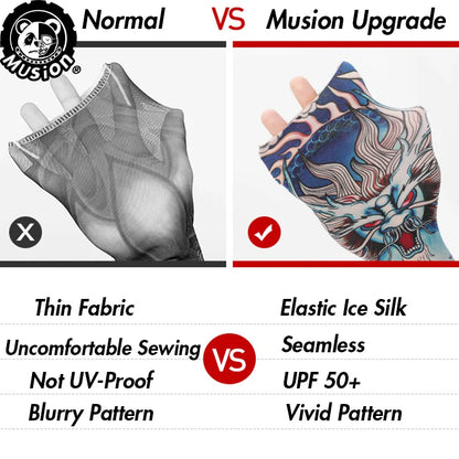 Musion New Seamless Tattoo Sleeves Anti UV Dust Hand Sock Arm Sleeves Fishing Motorcycle Bicycle Unisex Tattoo Sleeve Set A Pair