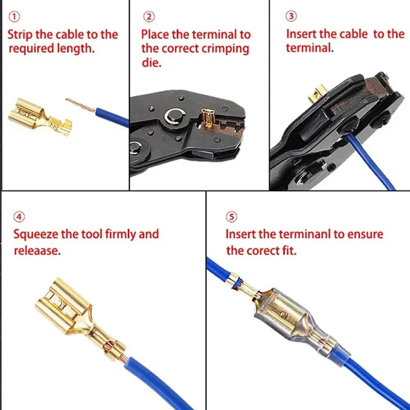 Box Insulated Male Female Wire Connector 2.8/4.8/6.3mm Electrical Crimp Terminals Termin Spade Connectors Assorted Kit 270PCS