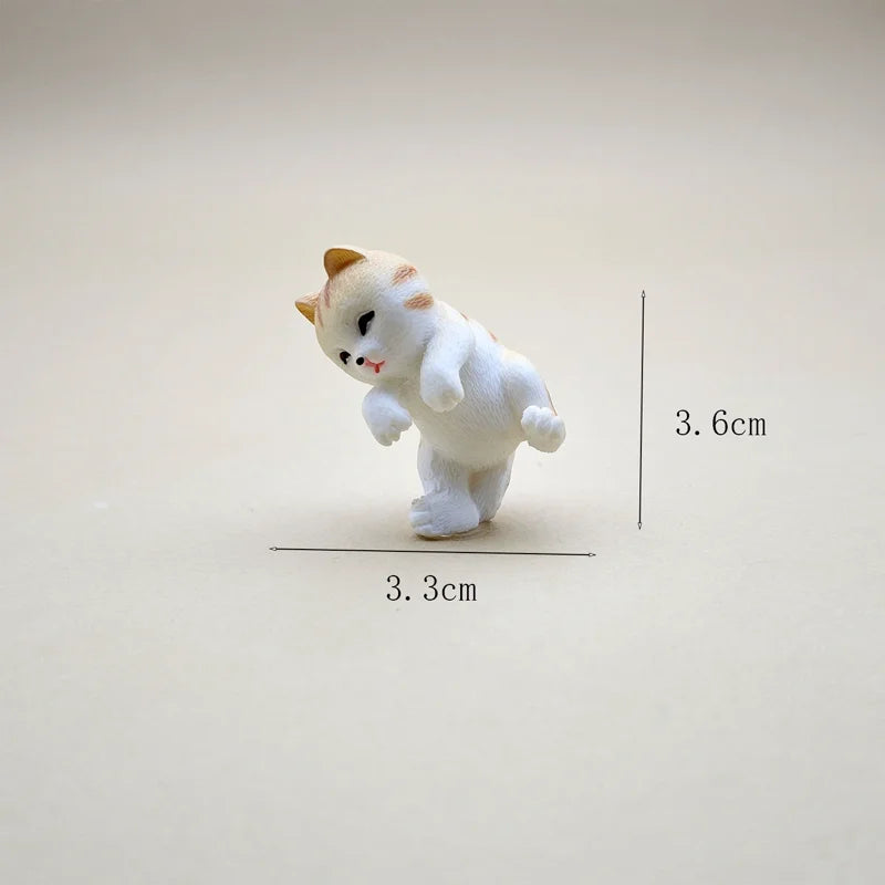 3Pcs/Set of Cat and Fish Tank Resin Figurines, Mini Miniature for Home DIY Craft Decorations, Desktop Model Creative Ornaments