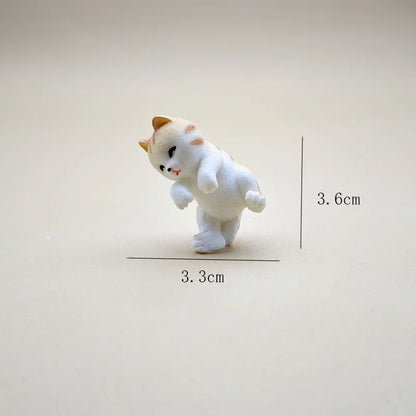 3Pcs/Set of Cat and Fish Tank Resin Figurines, Mini Miniature for Home DIY Craft Decorations, Desktop Model Creative Ornaments