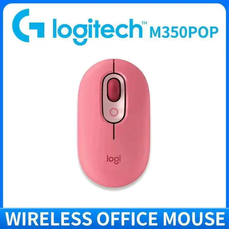 Logitech M350 POP Wireless Mouse Dual Mode Bluetooth 2.4Ghz Silent Click 18-Month Battery For PC Laptop Travel Office