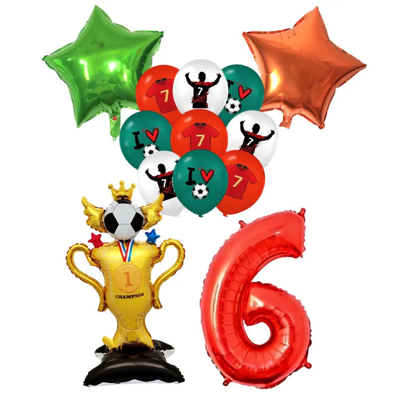Soccer Birthday Party Supplies Football Theme  Birthday Party Decoration Cotillon Birthday CR7 Soccer Plate Cups Balloons Supply