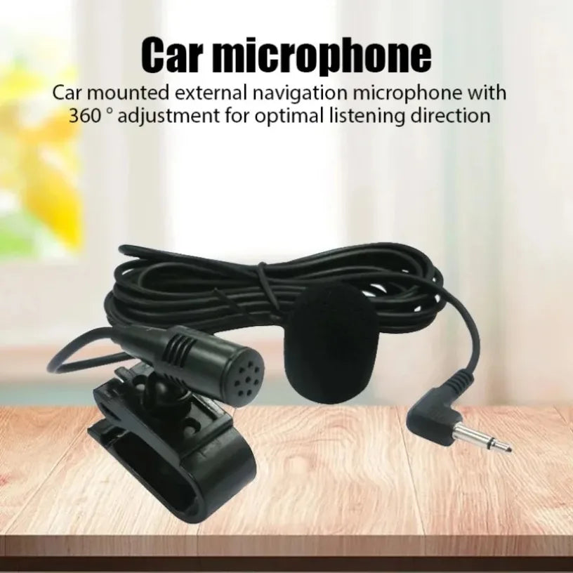 Car Self-Adhesive Type Clip 3.5mm Mini Wired External Microphone For Auto DVD Radio 2m Long Car Radio Wired External Microphone