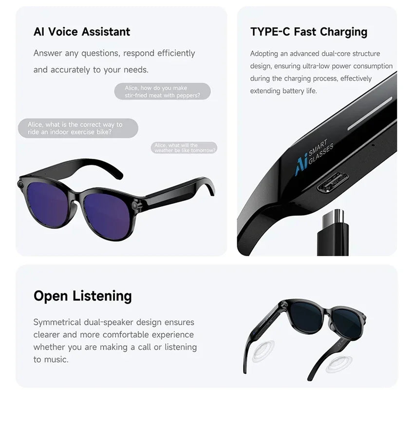 Xiaomi Smart AI Glasses 800W Shooting Camera HD Photo Video Voice Call Translation Waterproof Bluetooth Motorcycle Glasses 2026