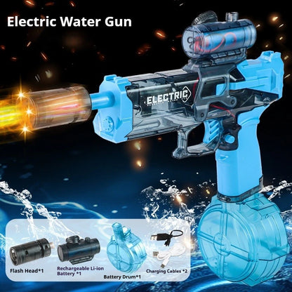 Lighting Electric Water Gun Continuous Water Spraying High-pressure Powerful Water Gun Children's Outdoor Game Toy Festival Gift
