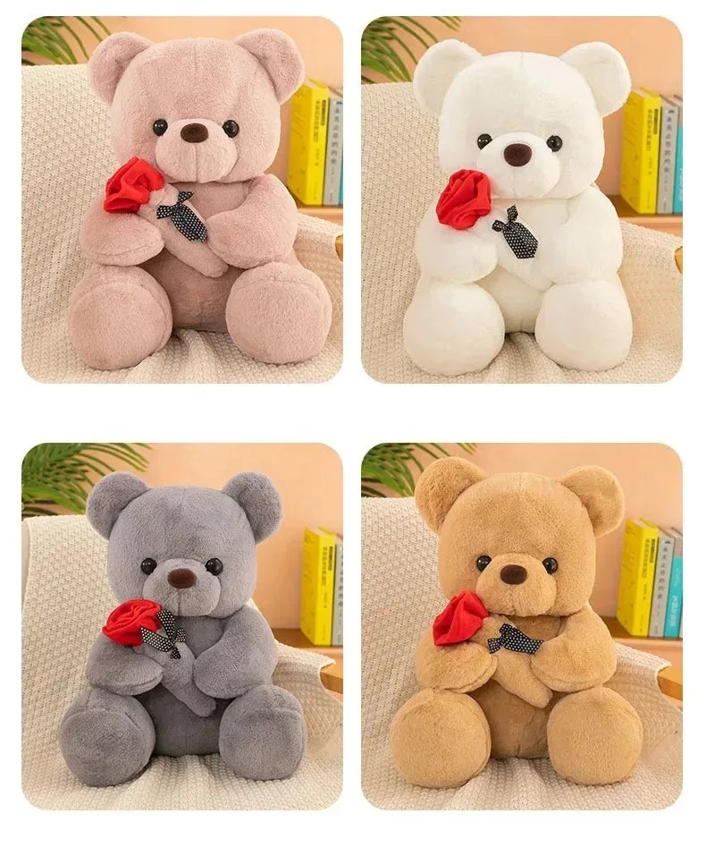 2026  Valentine's Day Roses Cute Teddy Bear Animal Plush Toys For Girls Teddy Bear Dolls Wedding Party Decors