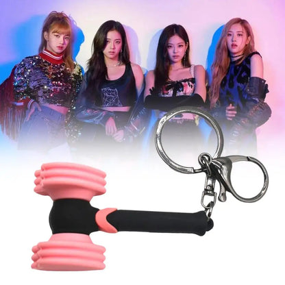 Bp Fan Support Stick Keychain Kpop Popular Girl Group Love Hammer Keychain Girl Group Star Concert Black Fan Key Chains