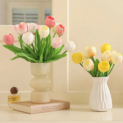 5/10Pcs Tulip Artificial Flowers Bouquet 33cm Fake Flowers for Home Room Decor Garden Wedding Decoration Vase Flower Arrangement