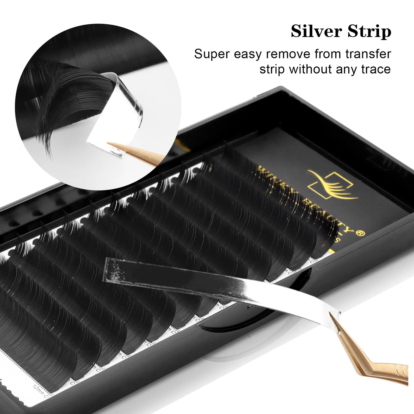 Winky Beauty Flat Ellipse Eyelash  Matte Pure Black Color Super Soft Gentle Natural Eyelash Extension Flat Shape Lashes