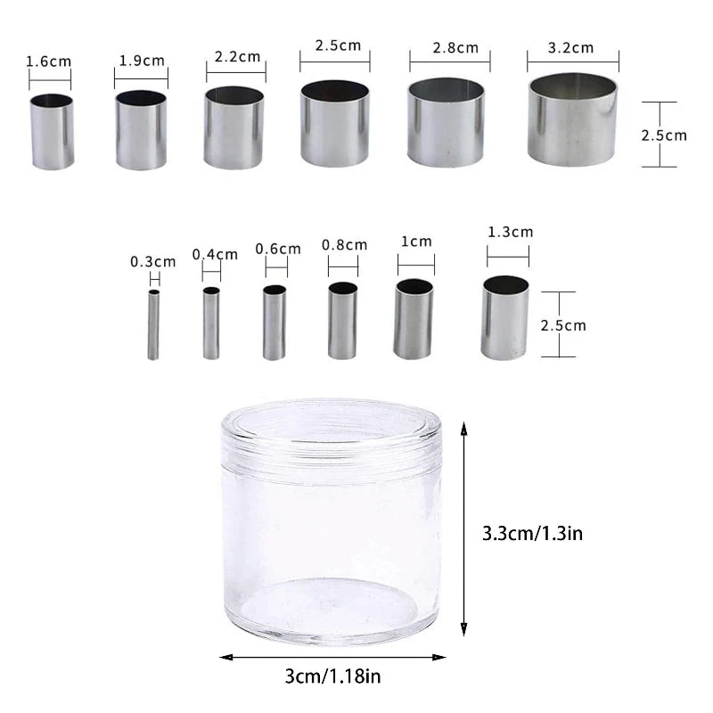 12PCS Hole Hollow Punch Cutter Set, Ceramics Dotting Baking Indentation Mold Tools for Polymer Clay Pottery Handmade Craft
