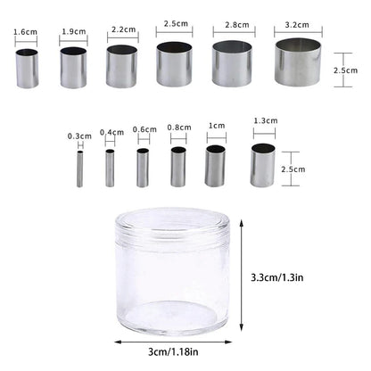 12PCS Hole Hollow Punch Cutter Set, Ceramics Dotting Baking Indentation Mold Tools for Polymer Clay Pottery Handmade Craft