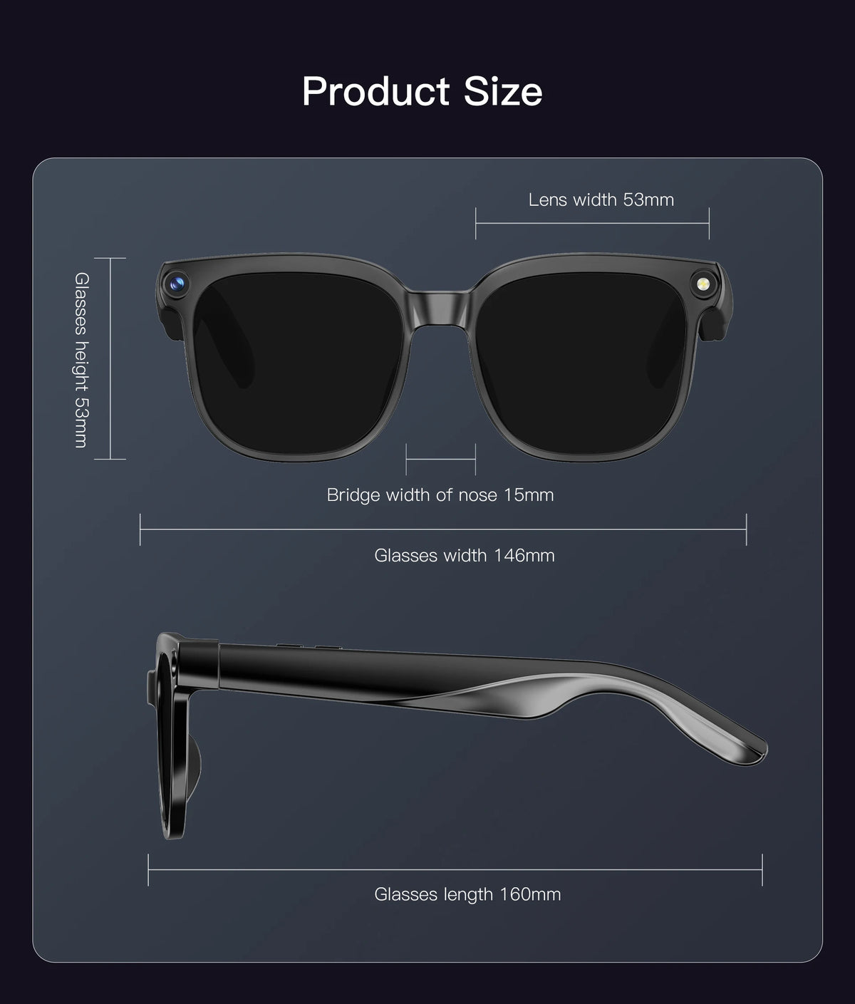 2026 New 8MP 4K Camera AI Glasses Men Photo&Video Caputure 16GB Memory 130+Translation Glasses Waterproof Smart Sunglasses Women