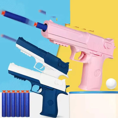 Children Toy Guns Plastic Pistol Manual Handgun Toy Foam Dart Blaster Shooting Model Launcher Kids Outdoor Games Toy Guns Gift