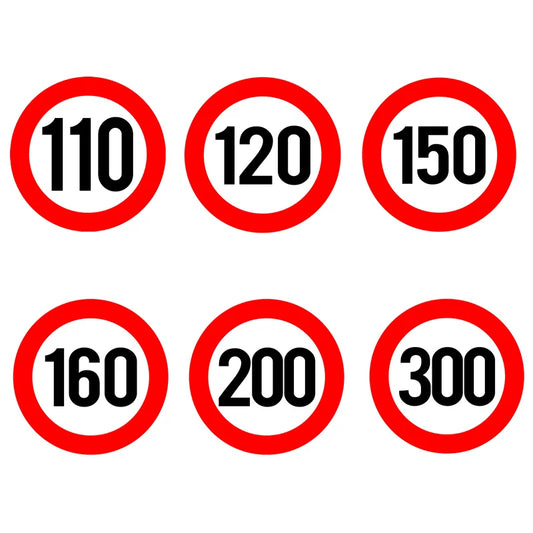 A0202# Speed Limit (110/120/150/160/200/300 km), Ø 16 cm Self-adhesive Decal Car Sticker Waterproof Auto Decors