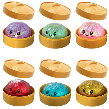 Colorful Glitter Dumpling Blind Box Squishy Relaxing Relieve Anxiety Antistress Enhance Happiness Rebound Squeeze Reliever Toy