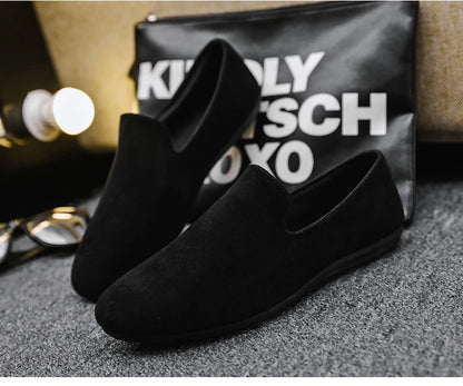 Hot Sale Black Loafers Men Summer Flat Shoes Comfortable Lightweight Men's Casual Shoes Non-slip Slip-on Shoes Man Lazy Shoes