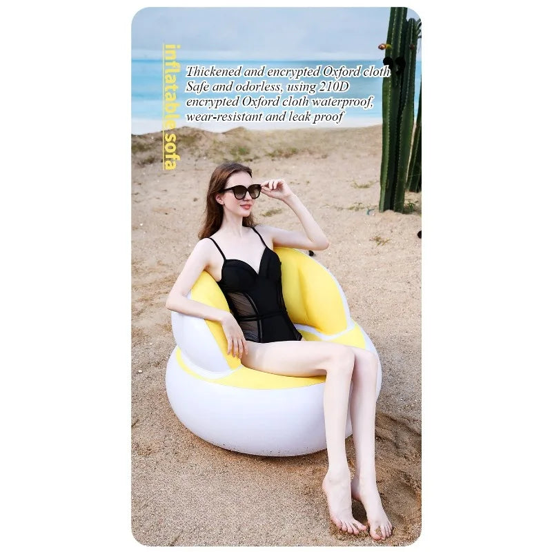 Inflatable single sofa office leisure home portable children's sofa, foldable outdoor Internet celebrity sofa