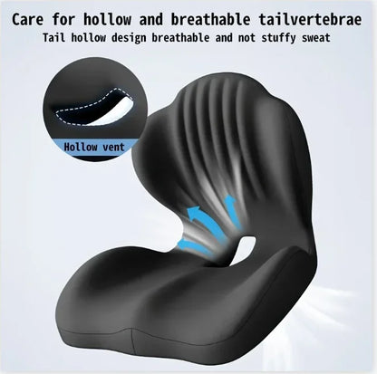 Ergonomic Memory Foam Seat Cushion Lumbar Support Pad Relieve Tailbone Sciatica Pain For Office Chair Car Seat Daily Use