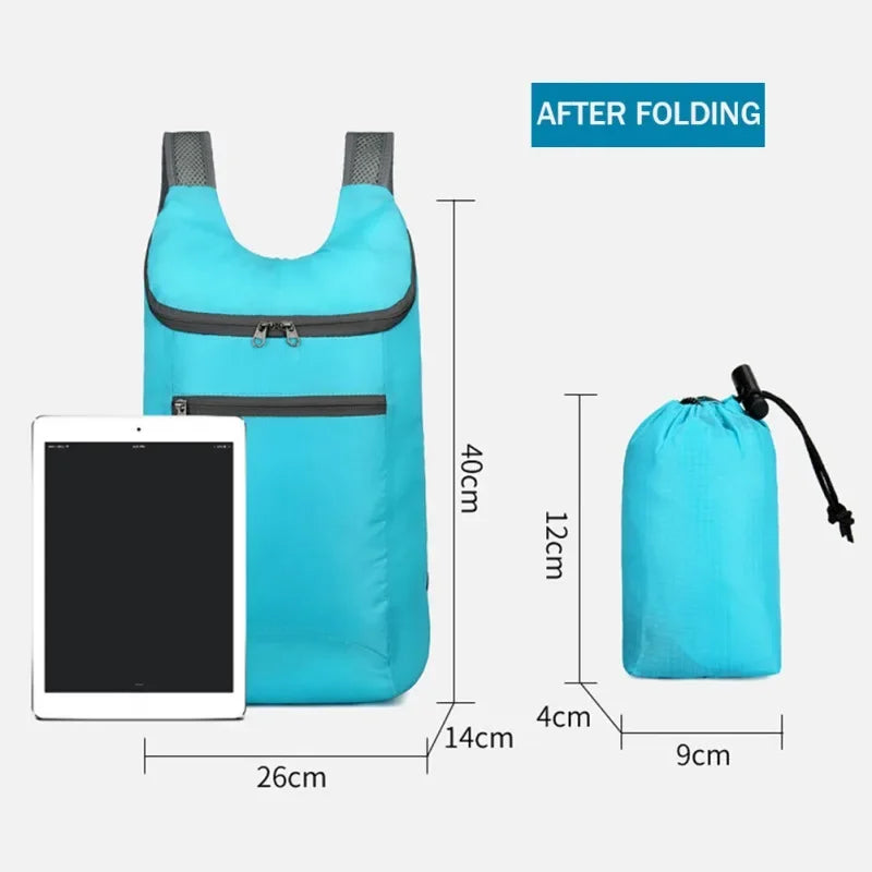 20L Lightweight Waterproof Backpack Portable Folding Backpack Outdoor Bag Ladies Men Travel Hiking Backpack