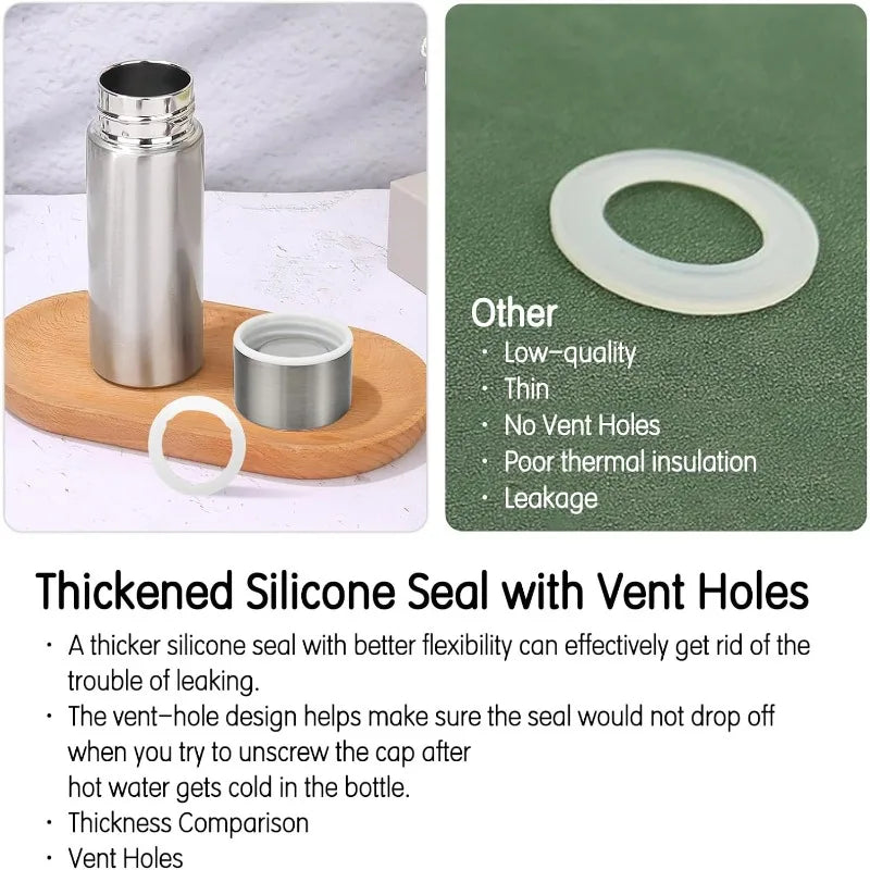 Thermos Cup Water Bottle Hot Drink Stainless Steel Small Capacity Bottle Travel Cup Portable 150ml Mini Cute Coffee Bottle Black