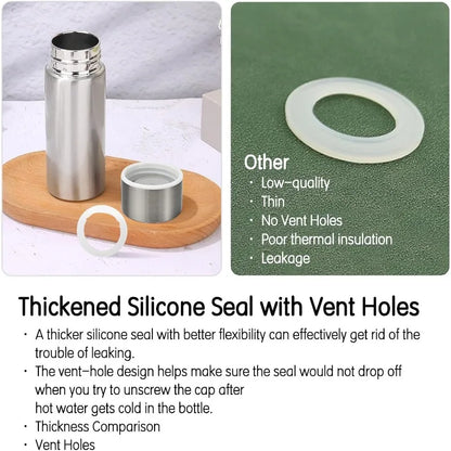 Thermos Cup Water Bottle Hot Drink Stainless Steel Small Capacity Bottle Travel Cup Portable 150ml Mini Cute Coffee Bottle Black