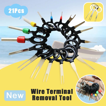 Terminal Removal Tool Kit 21Pcs Electrical Connector Pin Removal Tool Terminal Ejector Kit Depinning Tool for Automotive Car
