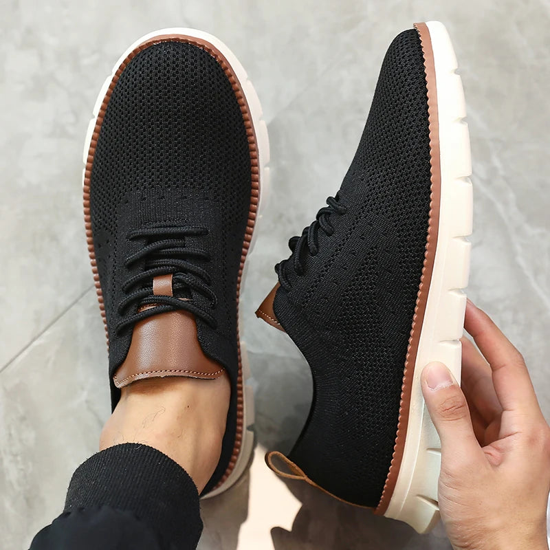 Ultra-Light Casual Knitted Shoes for Men Breathable Slip-Resistant Sneakers 2025 Flexible Soft Sole Trendy Comfortable Shoes Men