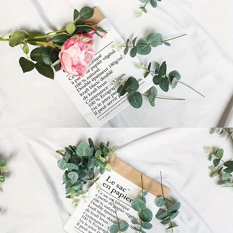 5/10/15Pcs Artificial Eucalyptus Flowers Bouquet Fake Plant Garden Wedding Decoration for Home Decor Bridal Garland Accessories