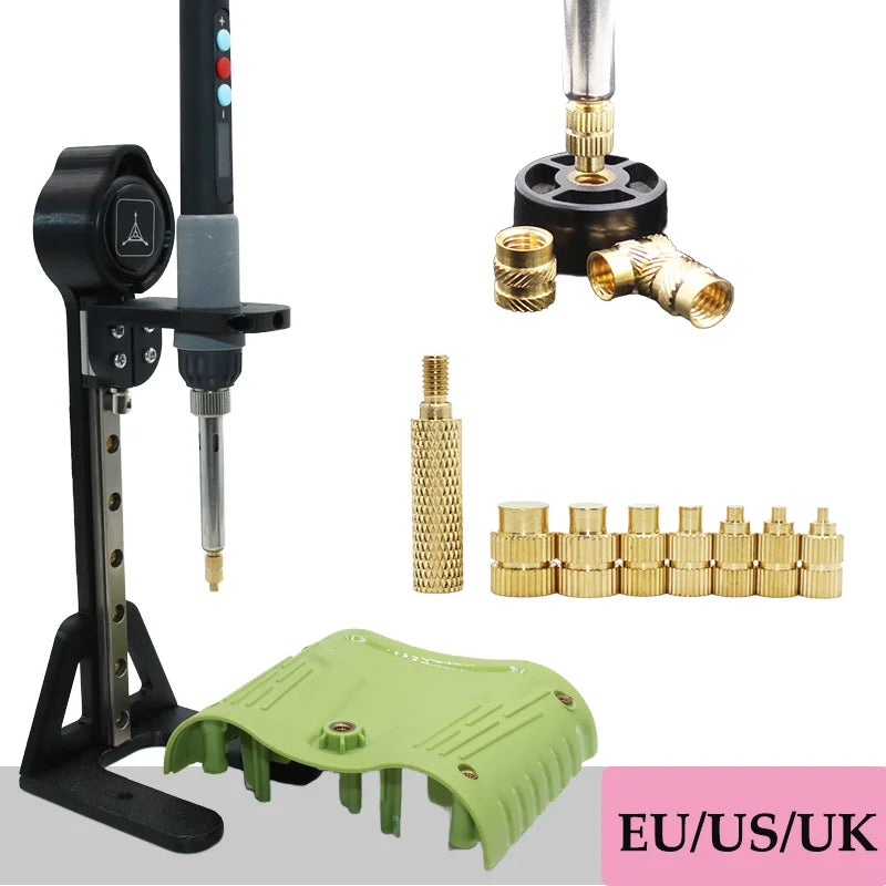 Heat Set Inserts Press Tool and Soldering Iron Tip Insert Threaded Kit Brass Nut M3 Solder for 3d Printer Plastic Case Insertion