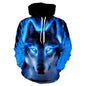 2023 Men's Oversized Hoodie 3D Wolf Animals Pattern Ferocious Warrior Fashion Sweatshirt Loose Street Funny Tracksuits Fitness