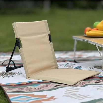 Foldable Camping Chair Outdoor Garden Park Single Lazy Chair Backrest Cushion Picnic Camping Folding Back Chair Beach Chairs