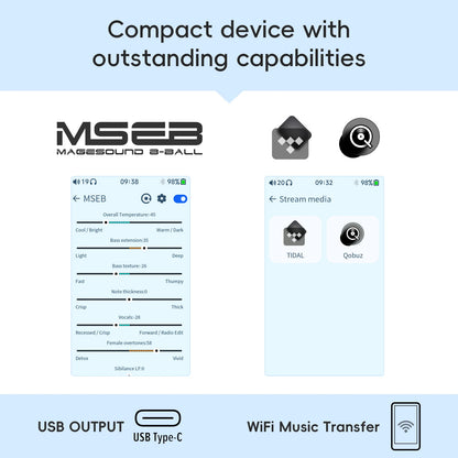 HiBy R1 HiFi Audio Music Player MP3 USB DAC WiFi Bluetooth 5.1 DSD256 PCM384kHz/32bit X1600E CS43131 MSEB Web Radio 3.5mm Output