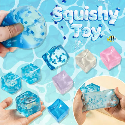Snowflake Ice Cube Squishy Toys Small Ice Cubes Anti-Stress Colorful Squeeze Toy Super Slow Rebound for Adults Party Favors Gift