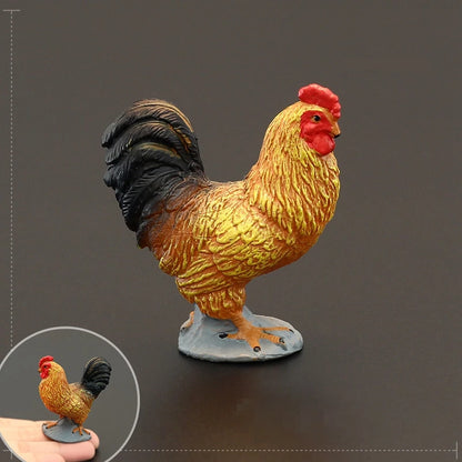 Solid simulation animal model domestic chicken rooster hen chick ornaments home decoration crafts