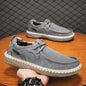 2026 Summer New Men Slip-on Breathable Mesh Shoes, Lazy Casual Hemp Sole Low-top Loafers, Lightweight Anti-slip Fisherman Shoes