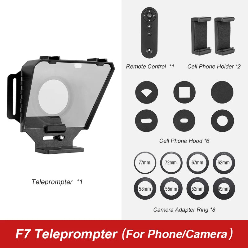 Soonpho F7 F8 Teleprompter for Tablet Laptop Smartphone Camera Bluetooth Portable Telepronter for Live Streaming Recording Video