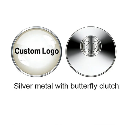 Shirley Custom 100pcs Metal Badges Lapel Pins Epoxy Resin Domed Printed Label Pins Name Alfileres Personalizados Para Cuello