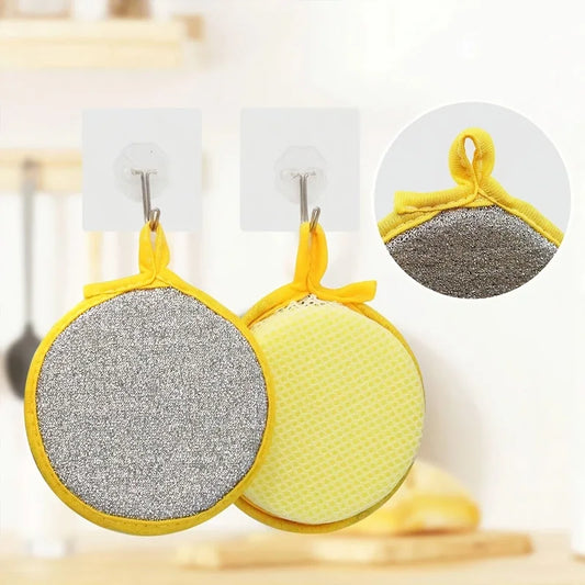 10Pcs Dual-Sided Kitchen Sponge Scrubber, Heavy Duty Dish Cleaning Sponge, Non-Scratch Scouring Pad for Pans Dishes Pot Cleaning