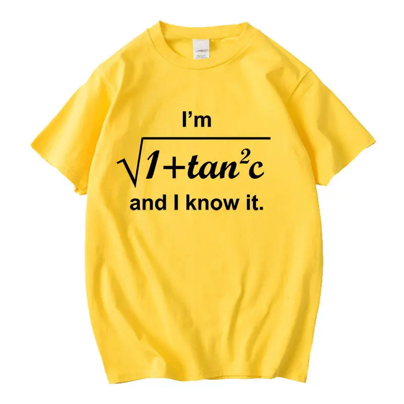 Mathematical Formula Tanc Pure Cotton Printed Fashionable Men's and Women's Short Sleeved Summer New Personalized Casual T-shirt